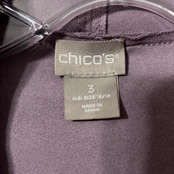 Chico’s suede-cloth long jacket in light purple Size 3 or 16 - Picture 4 of 7